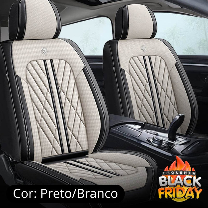 Capas de Banco Premium SportCar: Kit Completo Bancos Dianteiros e Traseiros + BRINDE HOJE (Descanço de Cabeça)