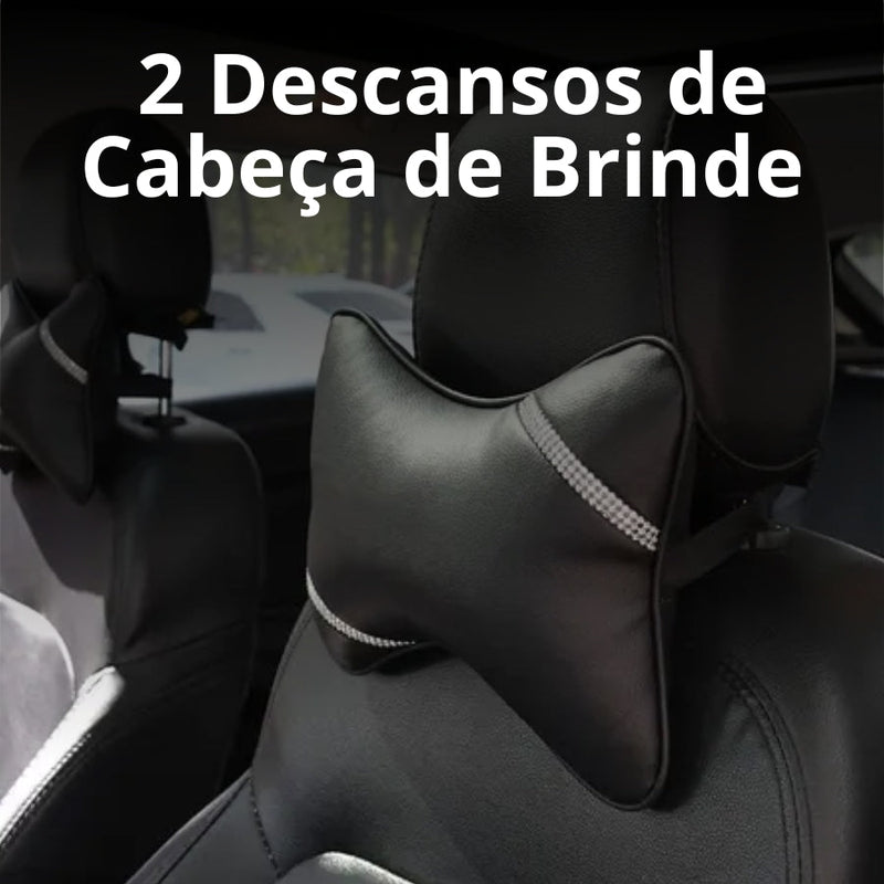 Capas de Banco Premium SportCar: Kit Completo Bancos Dianteiros e Traseiros + BRINDE HOJE (Descanço de Cabeça)