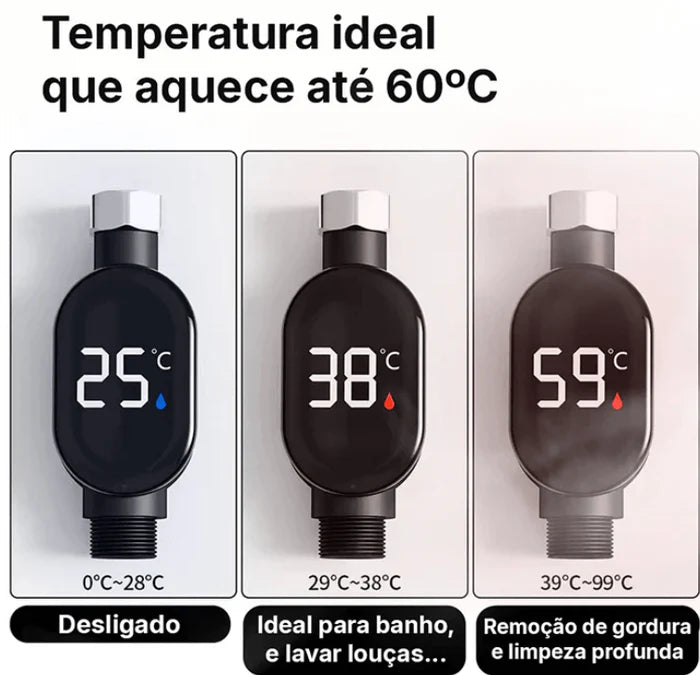 Aquecedor de Água Elétrico - Recarregável c/ Cabo USB - Temperatura Máxima 60 °C