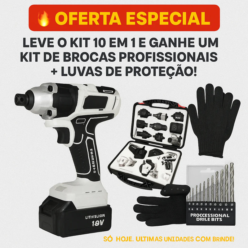 Parafusadeira 10 Em 1 - Lixadeira Profissional + BRINDE HOJE
