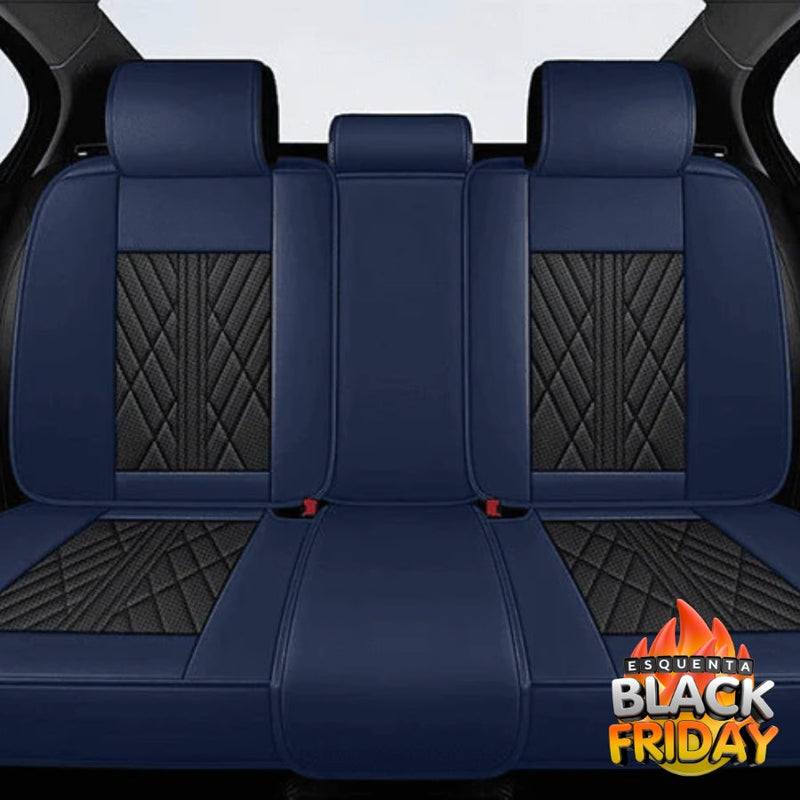 Capas de Banco Premium SportCar: Kit Completo Bancos Dianteiros e Traseiros + BRINDE HOJE (Descanço de Cabeça)